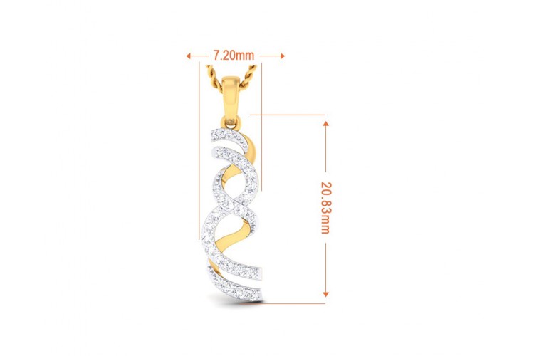 Gila Round Brilliant Diamond Pendant in Gold